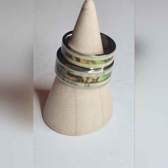 Matching Antler Inlay Titanium Bands - Picture 1 of 5